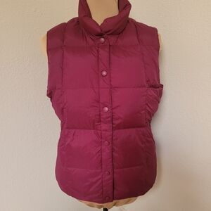 Lands' End Maroon Down Quilted Vest